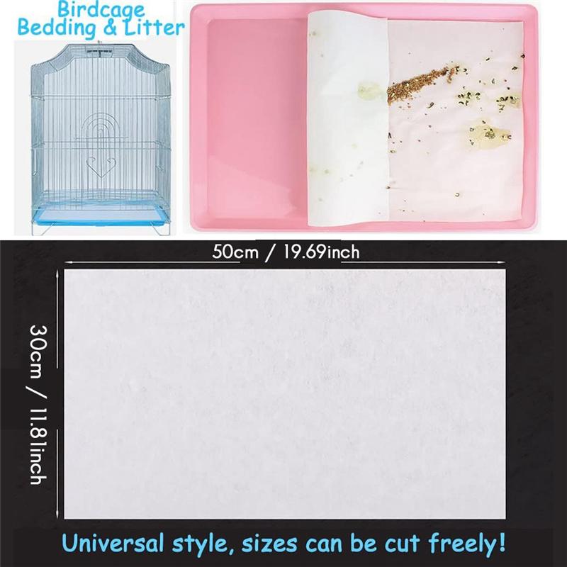 Hot Selling-100PCS Bird Cage Liner Papers, Disposable Cage Paper Liners Precut Absorbent Cushion Pad Mat For Pet Bird Parrot,100