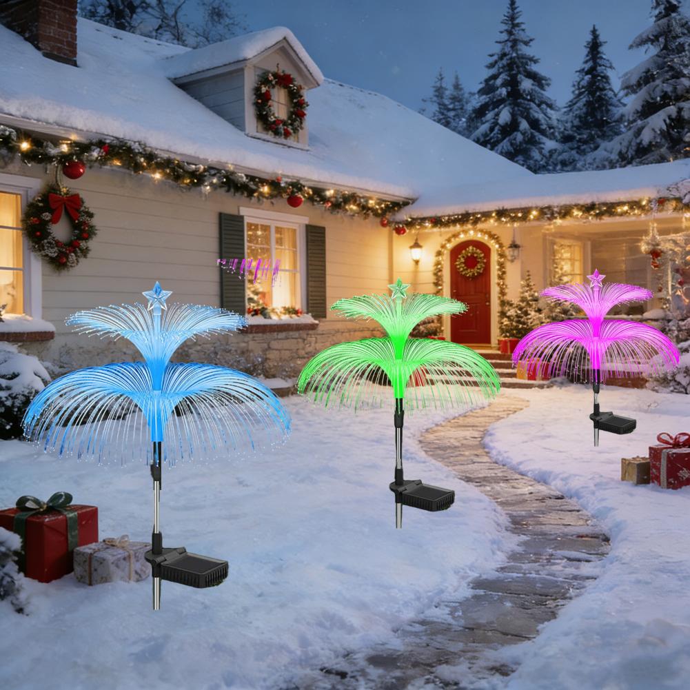 Садовые фонари на солнечной батарее Лампа-медуза на солнечной батарее Уличные фонари 5-слойный меняющий цвет RGB свет для дорожки Водонепроницаемый сад патио