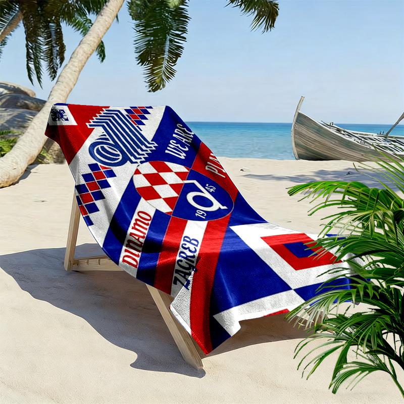 Dinamo Zagreb Print Beach Towel, Large Soft Quick Dry Towel for Beach Camping Swimming