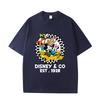D06-93 MINISO 2026 Лето Высококачественная Печатная Чистохлопковая Мужская и Женская Футболка с Коротким Рукавом и Круглым Вырезом, Стиль Плечо, для Пары