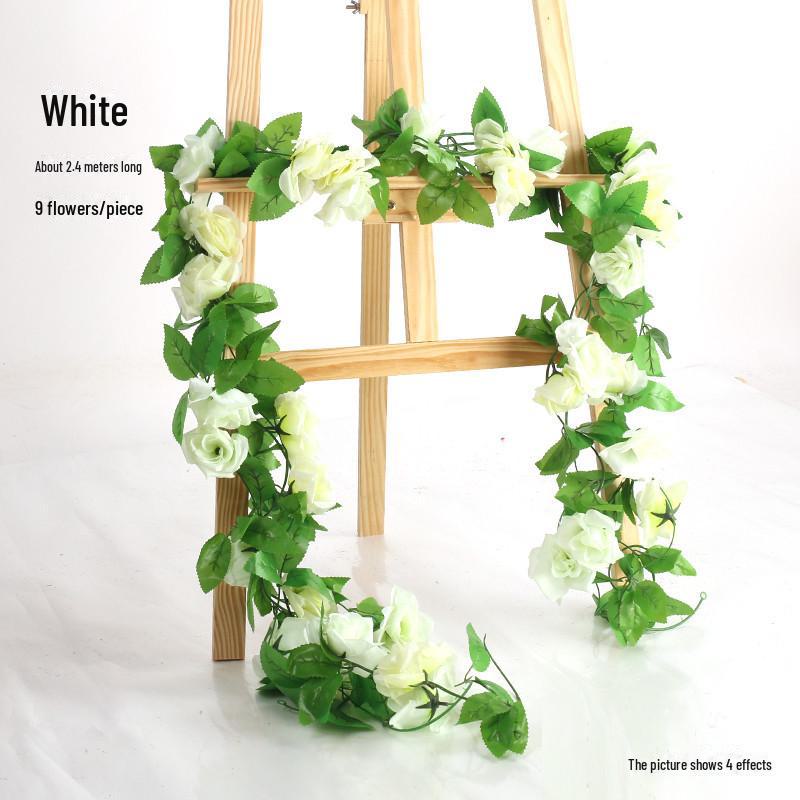 Artificial Rose Vine for Living Room Decoration, Air Duct Cover, Plastic Flower Garland