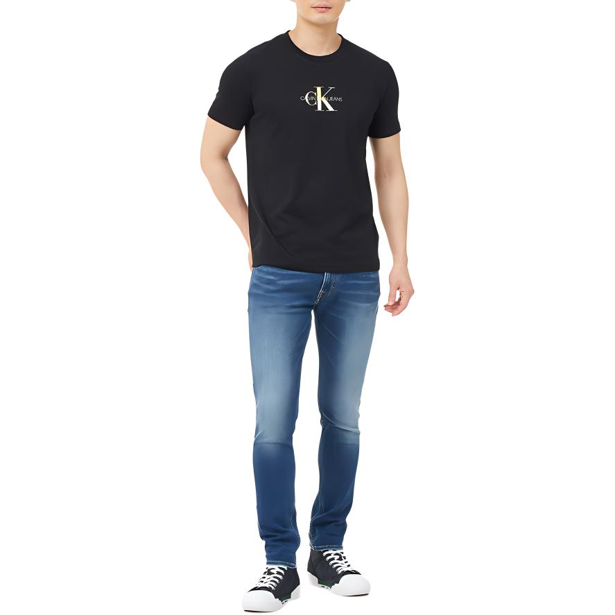 Calvin Klein Футболка с коротким рукавом и круглым вырезом, мужская, черная, с логотипом J318108-BEH