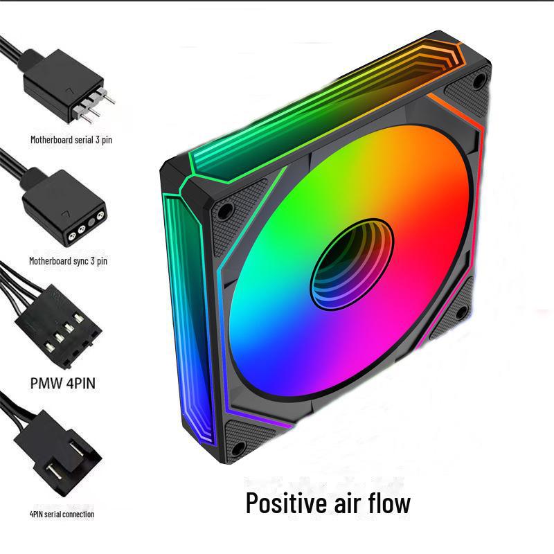 12 см RGB LED ультра-тихий вентилятор охлаждения корпуса настольного компьютера