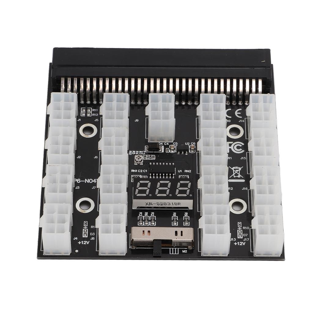 Breakout Board Power Supply Server Adapter 17 Ports 6 Pin LED Voltage Display Accessory