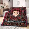 Demon Slayer Chic Cartoon Flannel Blanket, Printed Graphics for Sofa and Bed, Warm Bedding for Chairs and Travel_LIAN