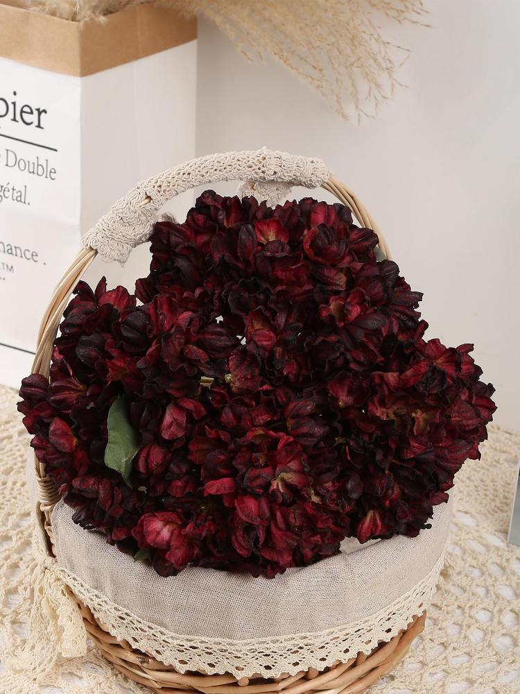 4 шт. Большие винтажные сушеные гортензии из шелка Искусственные цветы Поддельные цветы Свадебные украшения для церемонии Центральные украшения Цветочная композиция Цветочная композиция