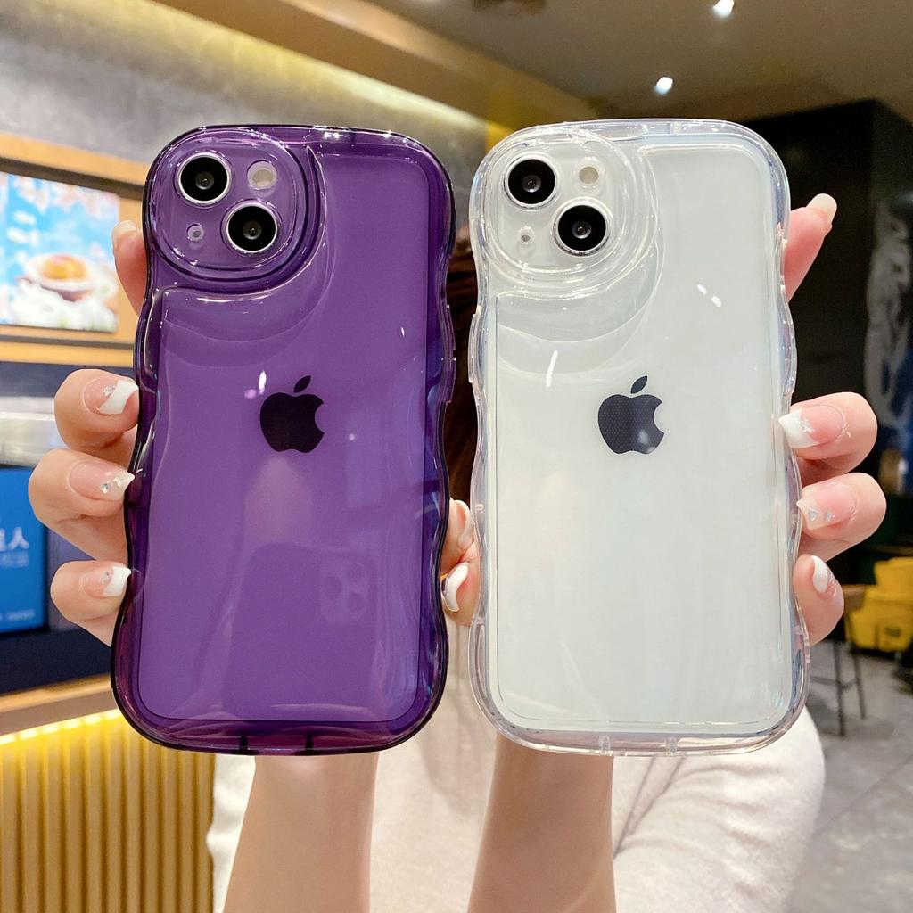 Подходит для iPhone15 Прозрачный защитный чехол Apple 11 Волновой воздушный амортизатор Чехол для мобильного телефона 14 Пузырь Противоударный 12 Всесторонний 16