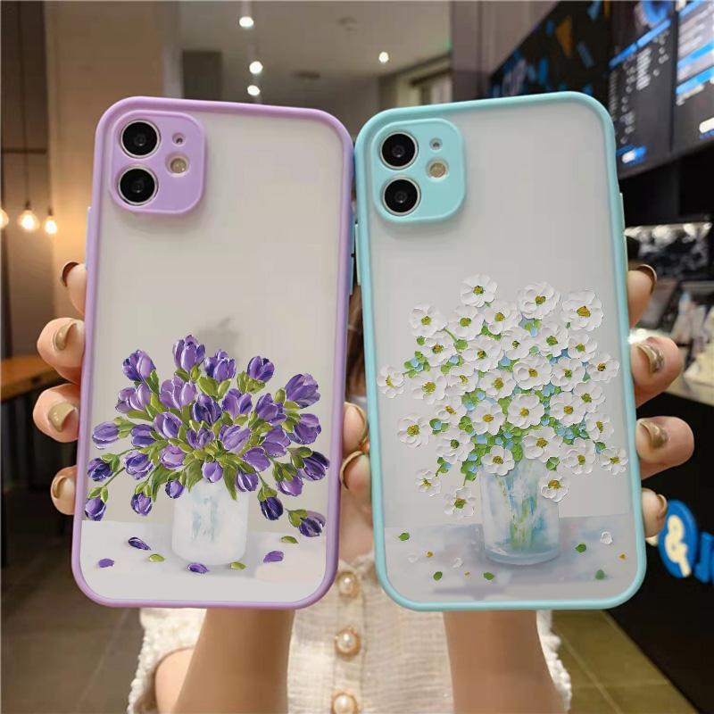 Ретро Масляная Живопись Цветок Чехол Для Телефона Для iPhone 11 12 Pro Max 16 15 Pro Max 13 12 Mini X XR XS SE2 8 7 Plus 14 Plus Чехлы