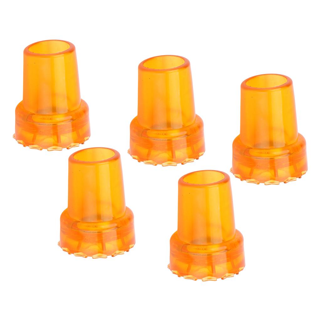 5PCS 22mm Single Angle Cane Tips Imitation Tire Texture Preservative Nonslip Rubber Translucent