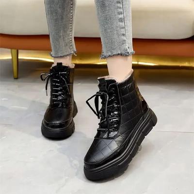 Модная женская обувь Новинка Платформа Массивная Элегантная на среднем каблуке Зимние ботинки для женщин Зима 2024 Новинка Весна 39 по акции Рок Пу