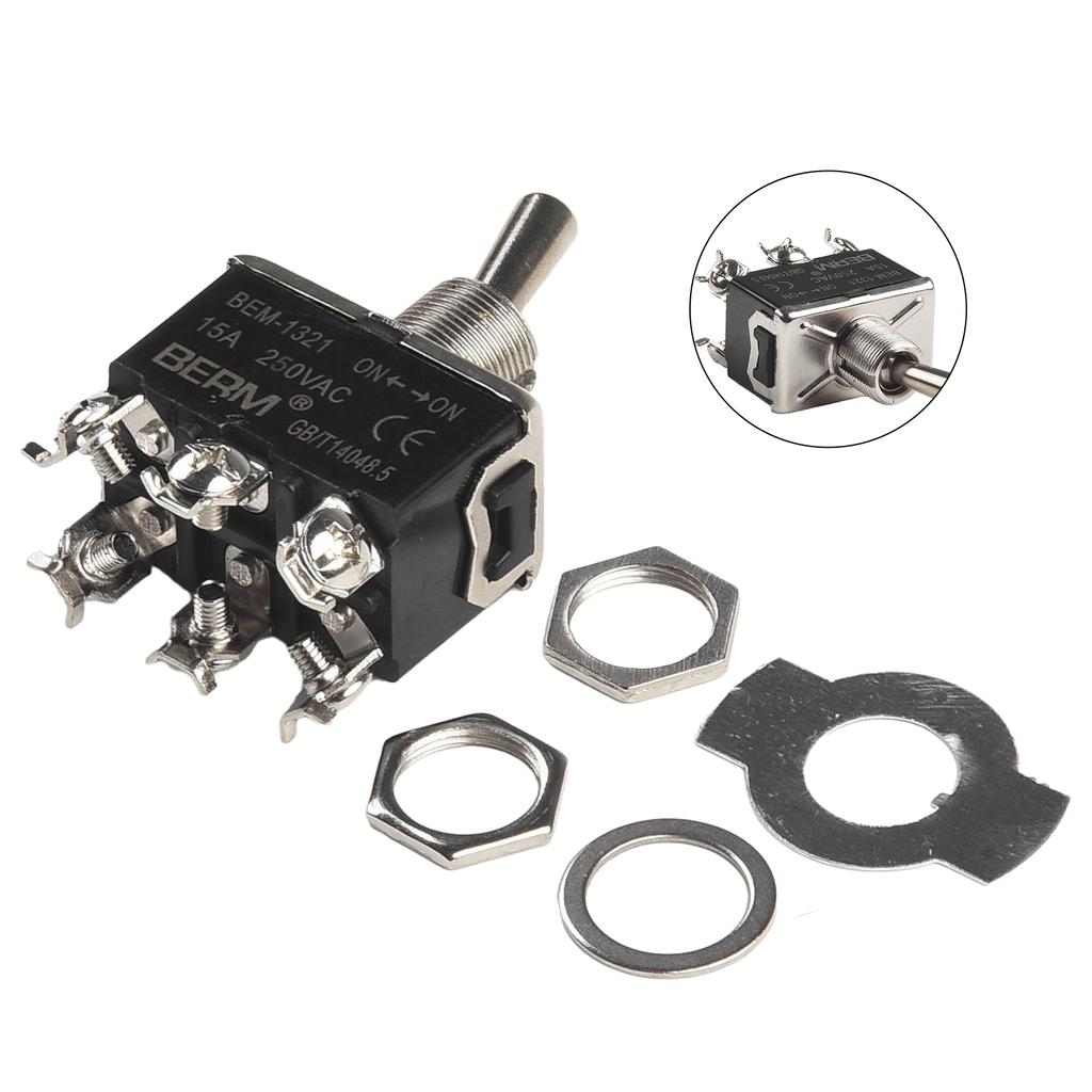Профессиональный 12V Автомобильный Металлический Тумблер Двухполюсный Центральное Выкл. 20A Винтовой Терминал Количество 1 Упаковка Тактовая Кнопка