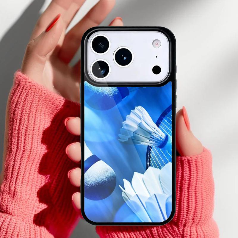 Спортивный чехол для телефона с бадминтоном для iPhone 17 16 15 14 13 Pro Max Задняя крышка для 12 11 Pro Coque