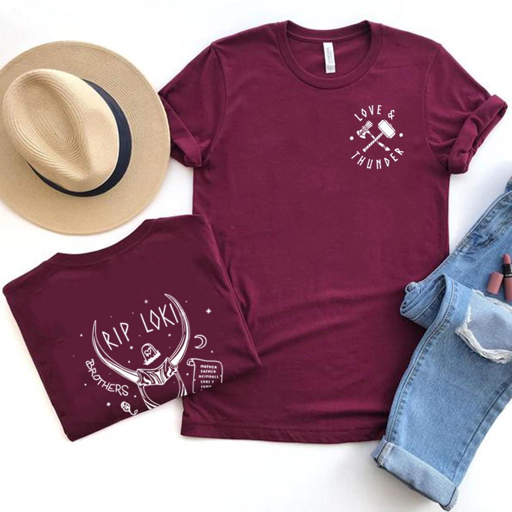 Футболка Love and Thunder Футболка с татуировкой Thunder Love Футболка Rest in Mischief Женские футболки с графикой Футболки с коротким рукавом