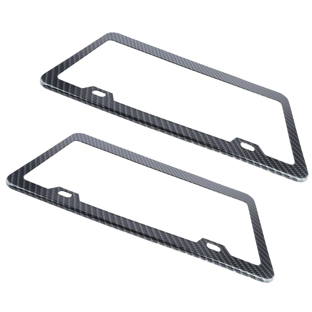 2Pcs Car License Plate Frames Carbon Fiber License Plate Frame Rustproof Universal for Automobiles