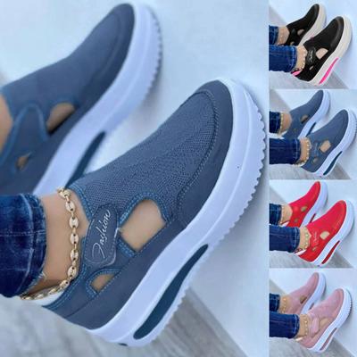 Женская женская сетчатая обувь с полыми отверстиями, дышащая обувь на плоской подошве