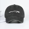 Classic Sports Car Silhouette Baseball Cap Unisex Retro Washed Cotton Adjustable Dad Hat Casual Automotive Sun Hat