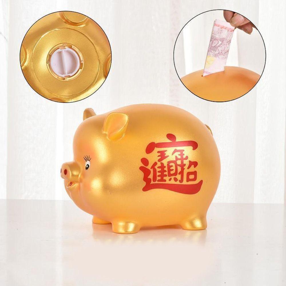 Gold Red Pig Coin Jar Zodiac Horse Coin Saving Box Cartoon Piggy Bank  Festive Occasions