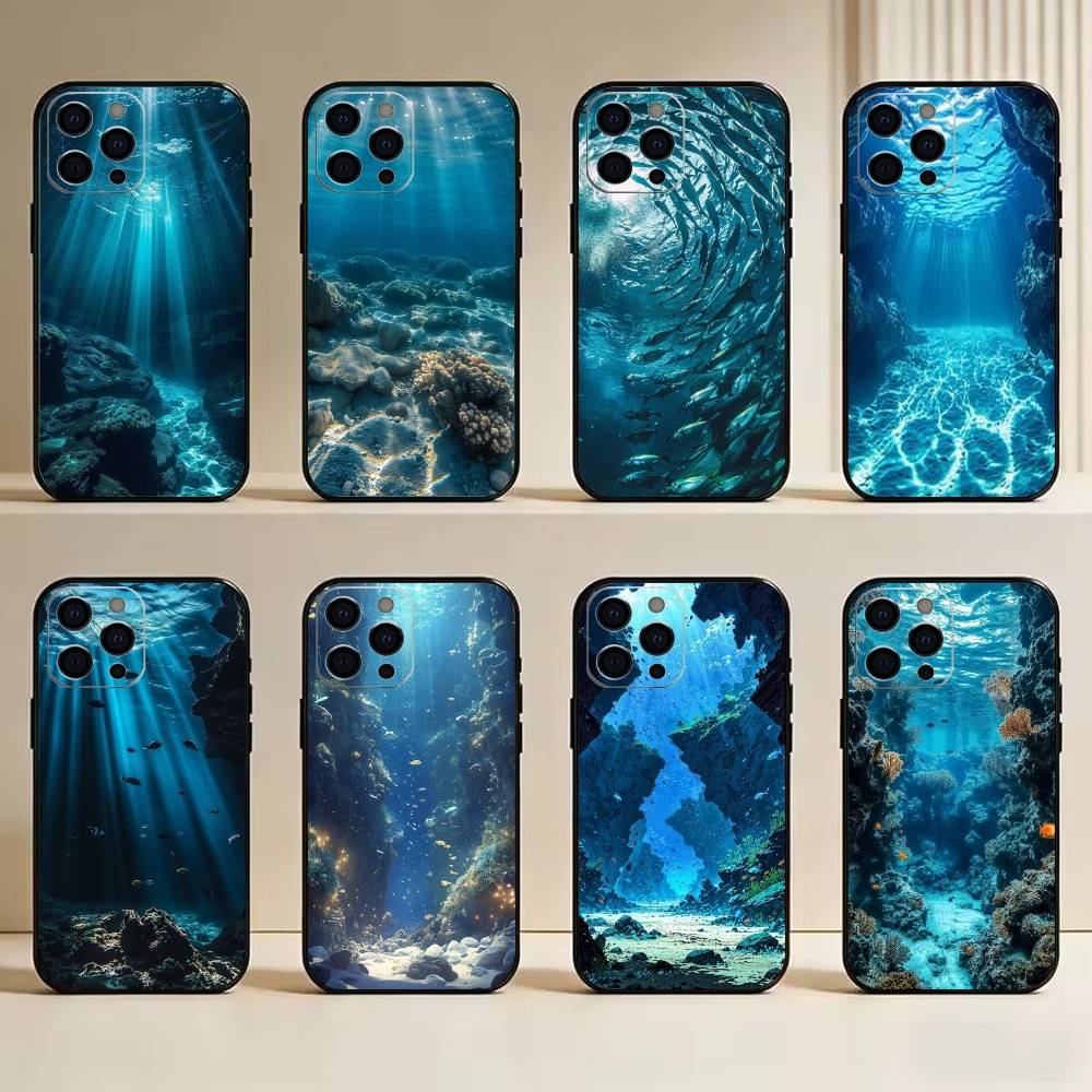 Текстура подводного мира Чехол для телефона Силиконовый Мягкий Для IPhone 17 16 15 14 13 12 11 X XR Plus Pro Max Plus