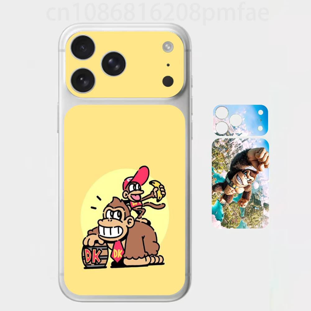 Игровой D-Donkey Kong Обезьяна Премиум Обертка-Скин для iPhone 17 Pro/Max, Задняя Рамка Защитная Наклейка на Камеру (Не чехол)