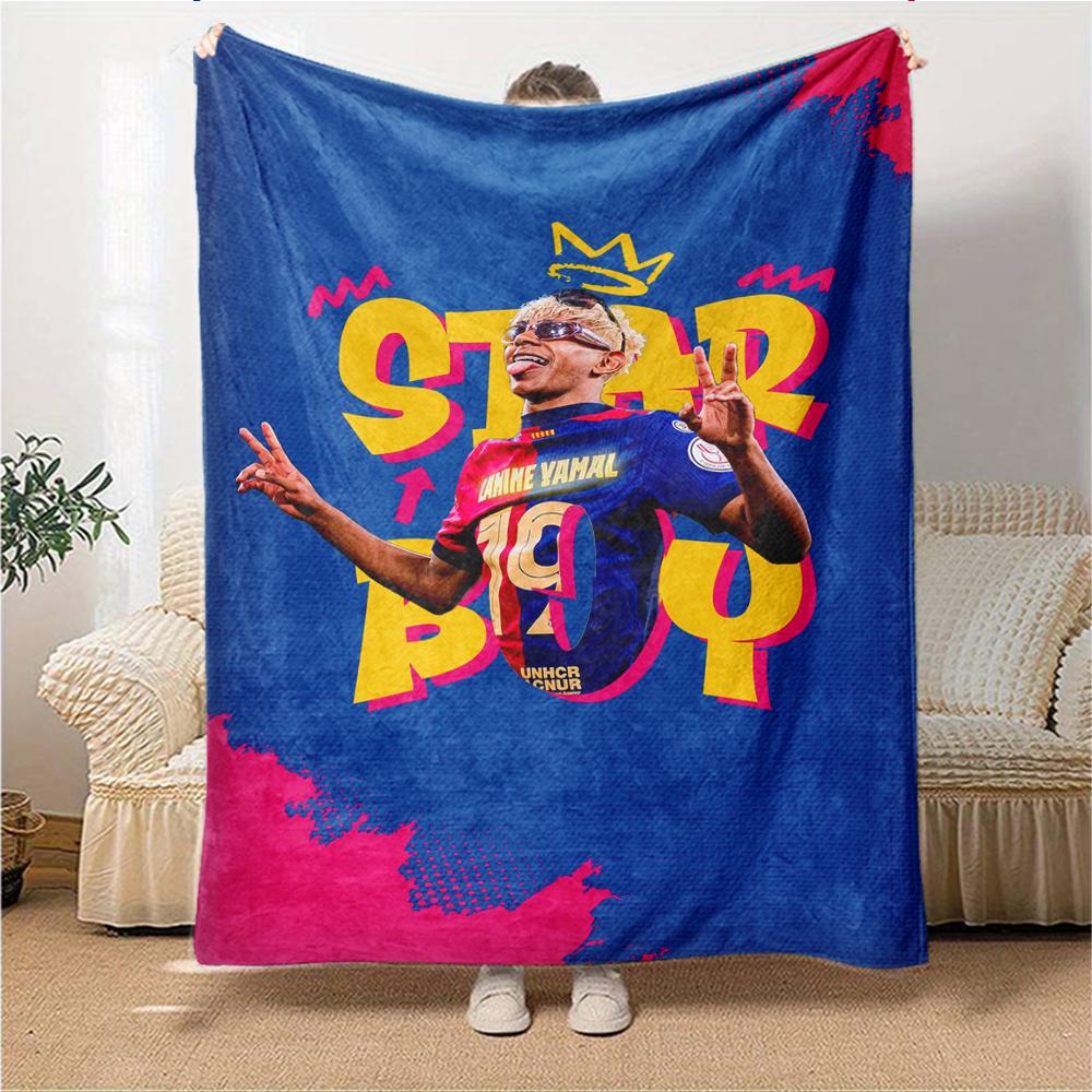 Yamal Fc Celebration printed flannel breathable and warm blanket, a stylish home gift, suitable for home, office and bedspread use. 0710a11