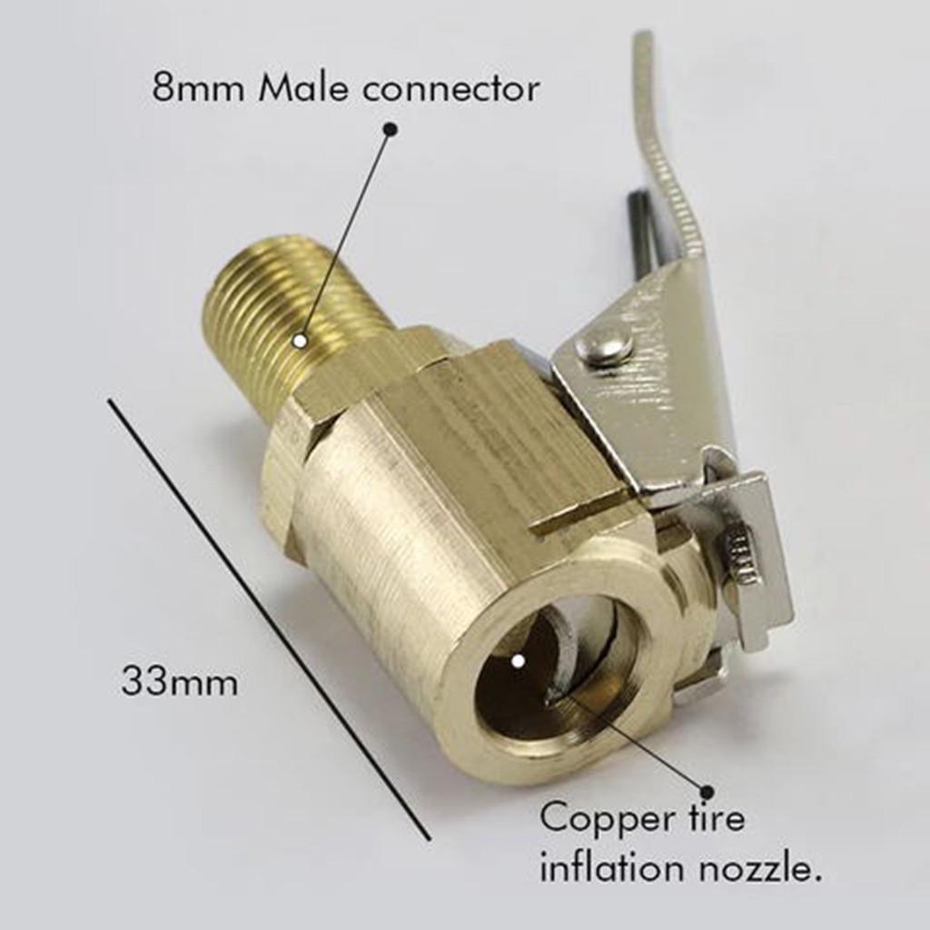 2pc Inflator Copper Nozzle Quick Adapter Car Inflator Accessories