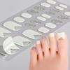 26Tips Pink French Semi Cured Gel Toenail Sticker Gradient Full Cover Gel Toenail Wraps Self-Adhesive Foot Nail Art Decoration