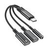 Dual Type-C Port Headphone Charger Adapter 3.5mm Headphone Adapter  Music Calls Video