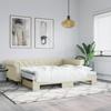 VidaXL Daybed with Trundle Bed Cream 90x200 Cm Faux Leather 3197725