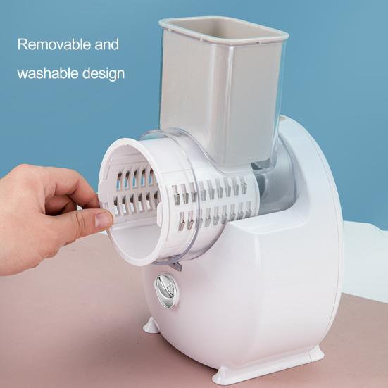 Electric Cheese Grater Detachable Electric Salad Maker Vegetable Cutter Vegetable Slicer BPA-Free Potato Scrubber Shredder