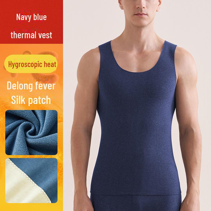 Мужской жилет без рукавов из шелкового кашемира с нашивкой и толстым бархатом