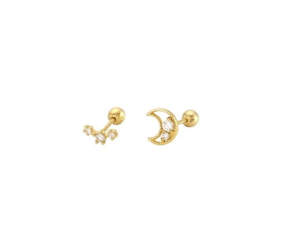 LLOYD Crescent Gold Earrings LPTF2063T