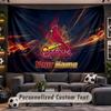 Wall Hanging Tapestry Custom NameSt. Louis Cardinals Pattern Personalized Printed Fabric Wall Decor