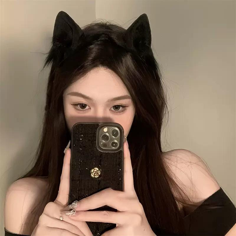 Plush Lolita Cat Ear Headband Hair Accessories for Halloween