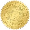 CRASPIRE 2 Inch Gold Embossed Envelope Seals Stickers Good Job 100pcs Adhesive Embossed Foil Seals Stickers Label for Wedding Invitations Gift