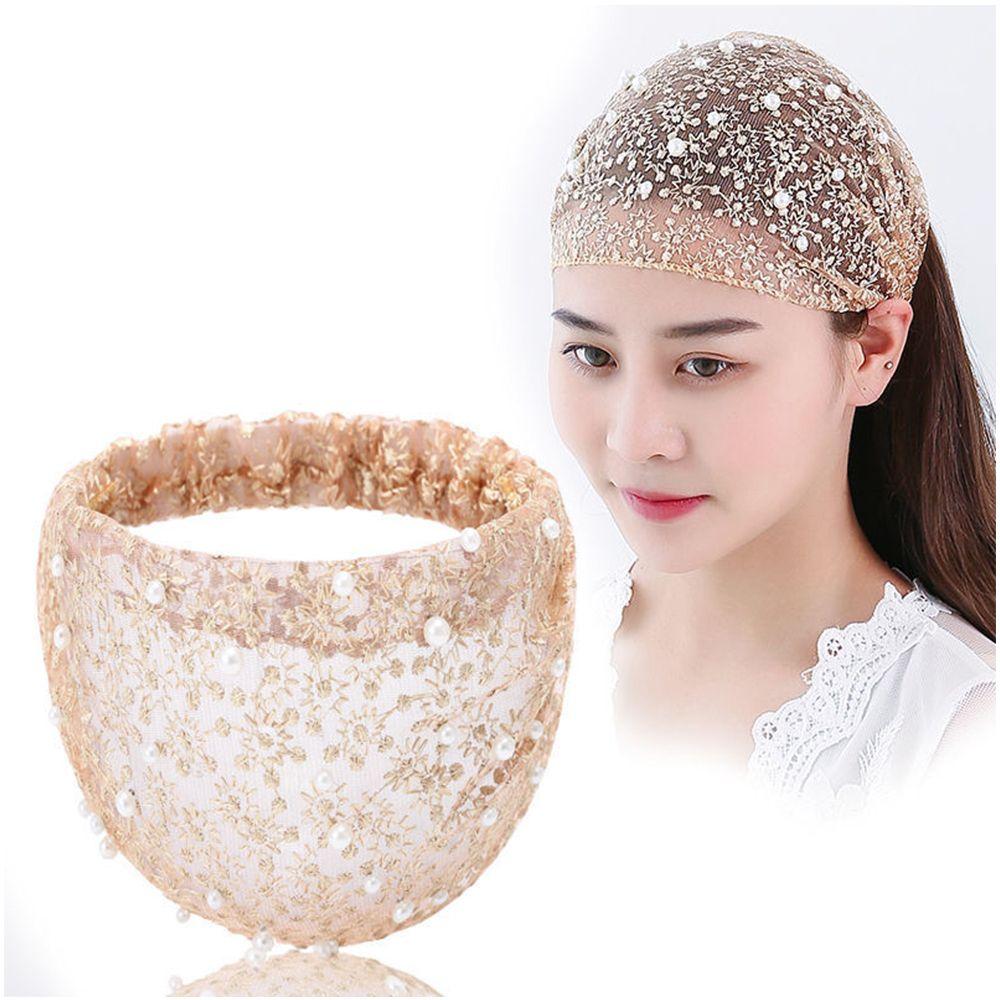 Pearls Make up Korean Style Hair Wear Organza Headband Wide Side Hairband Women Hair Accessories