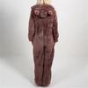 2020 European and American Autumn/Winter Fleece-Lined Hooded Jumpsuit Pajamas for Family