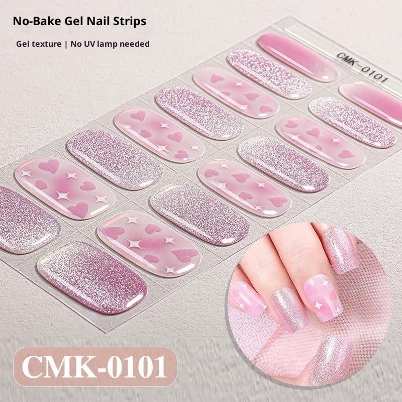 Наклейки для ногтей «кошачий глаз» без запекания или УФ-защиты, трансграничные цветочные, клетчатые, в горошек гелевые наклейки для ногтей