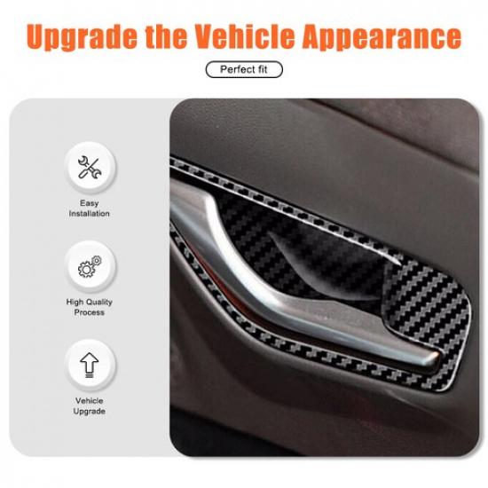 ABS Carbon Style Car Interior Door Bowl Trim For Hyundai Santa Cruz Tucson +