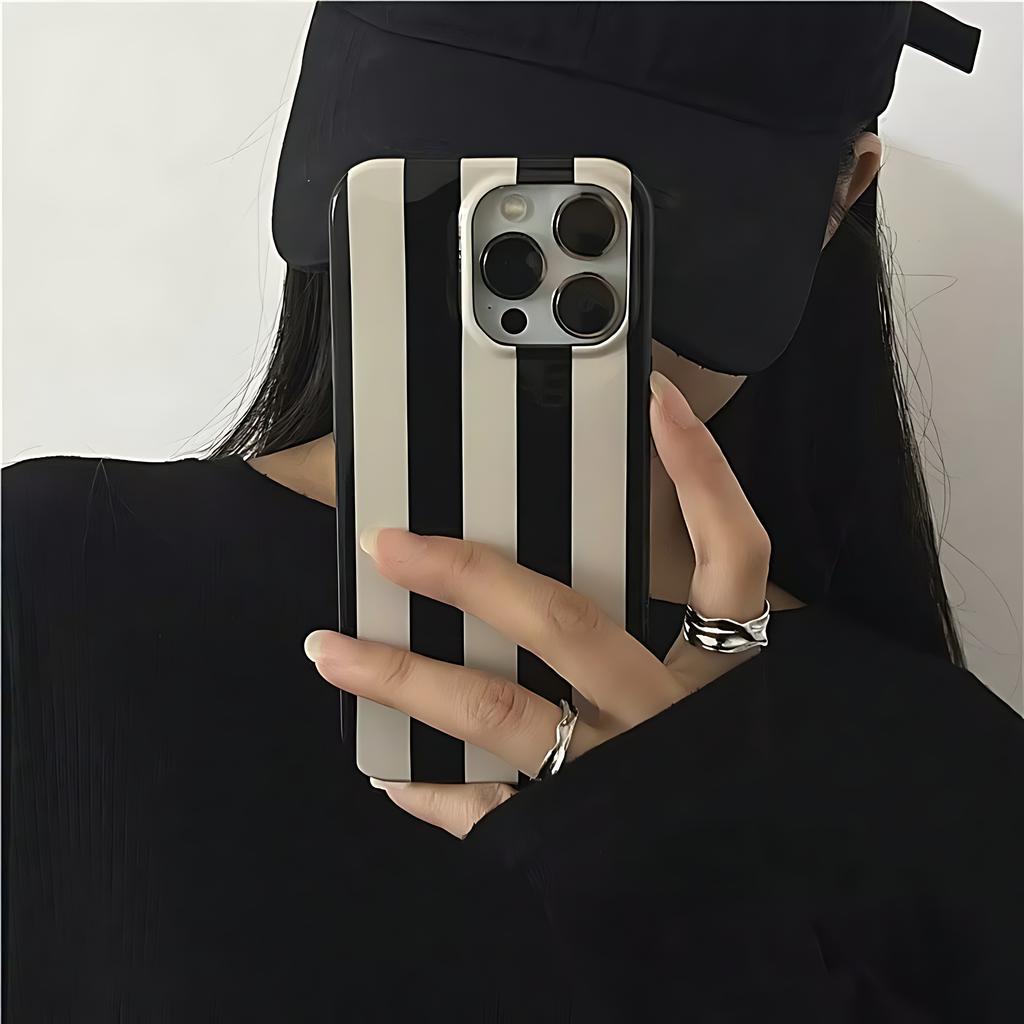 Ретро-полоски Instagram Простота Чехол для телефона для iPhone 17 16 15 14 13 12 11 Air Pro Max X XS 7 8 Plus Глянцевая пленка Жесткий ПК-чехол