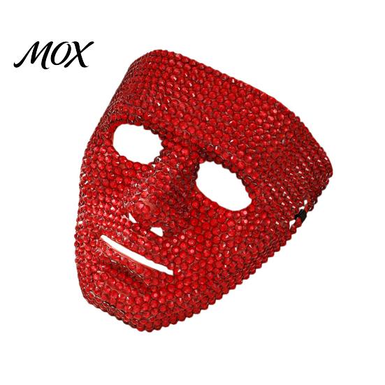 Wide Field of Vision Mask Halloween Rhinestone Full Face Mask, Sparkly Masquerade for High Visibility Dance Performance, Lightweight Hip Hop