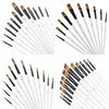 12Pcs Pointed Round Flat Head Hand Drawn Watercolor Nylon Flat Brushes Painting Brushes  Gift