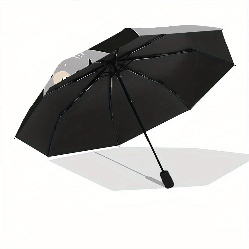 1pc Yin Yang Cats Automatic Open/Close Umbrella with Windproof, Functional Design, 8-Rib Sturdy Canopy, Durable Ribs,068