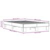 Bed Frame Smoked Oak 140 x 190 cm Wood Based Material and Metal