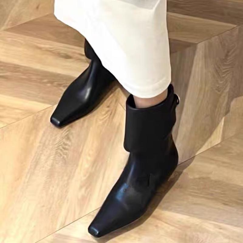 Женские дизайнерские ботильоны на плоской подошве с острым носком, тренд 2024 года, новые зимние ботинки для ходьбы, удобные зимние ботинки «Челси», сексуальная женская обувь