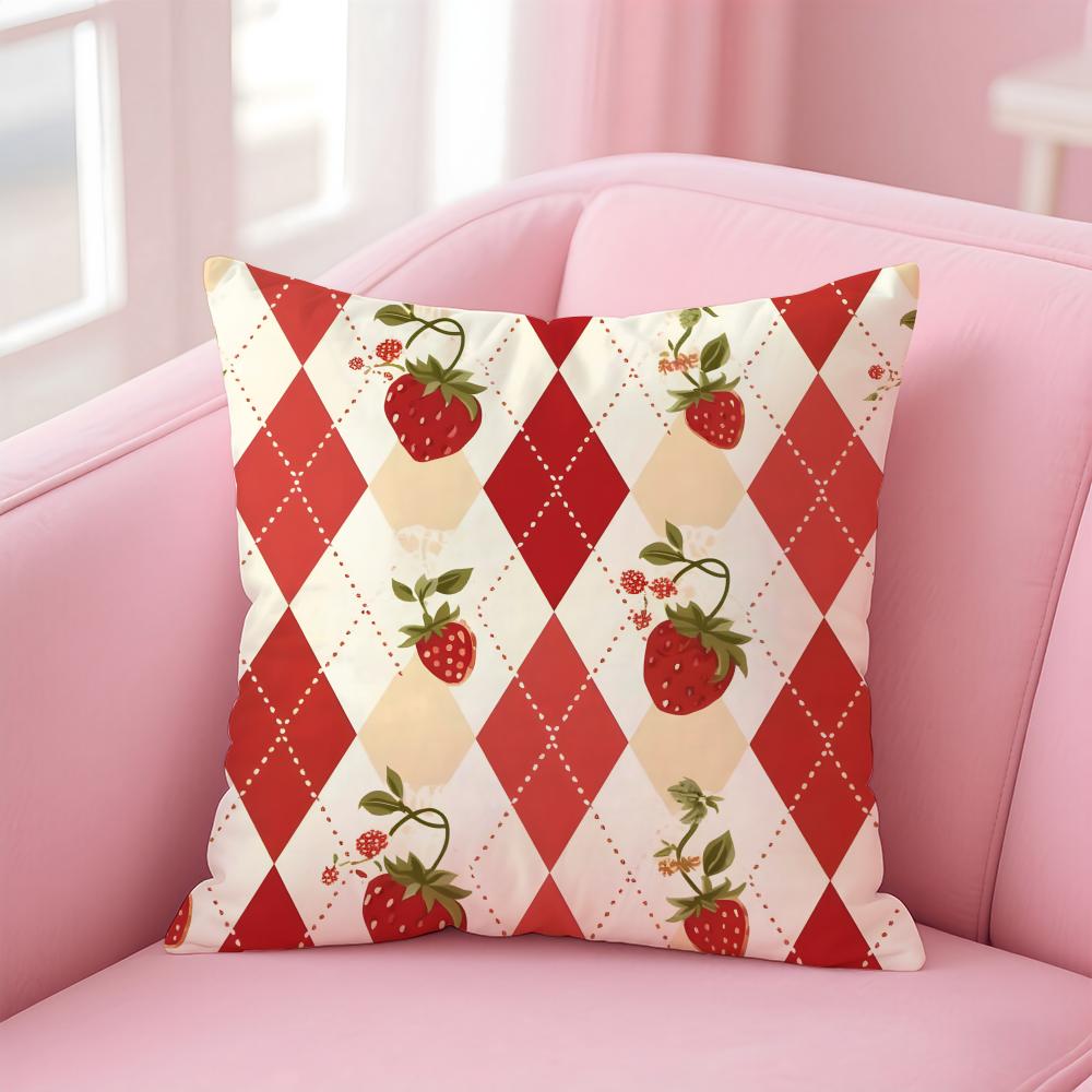 Colorful checkered pattern Cushion Cover Pillow Case Soft Skin Friendly Fabric Comfort Concealed Zipper