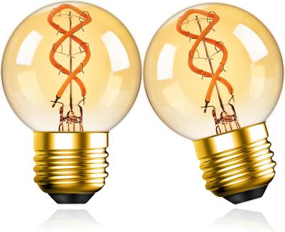 Мини-лампы E26 LED Глобус, эквивалент 30 Вт, 2200K Теплый белый, цоколь 26 мм, 3 Вт, 180 лм, Широкий угол рассеивания, Коричневое стекло, Ретро-стиль, Энергосберегающие, Сертифицированы PSE,