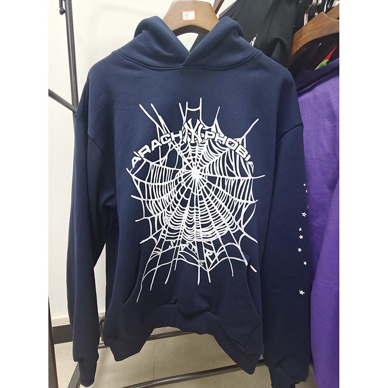 Heavyweight Spider Web Foam Print Fleece Hoodie (450G)