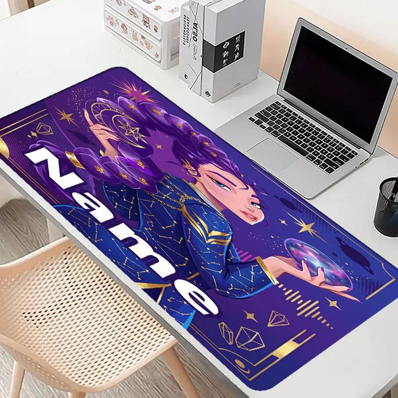 Custom Name Personalized Kpop Demon Hunter Pattern Mousepad, Laptop PC Desk Mat, Decorative Desk Mat for Home Keyboard Pad Gift