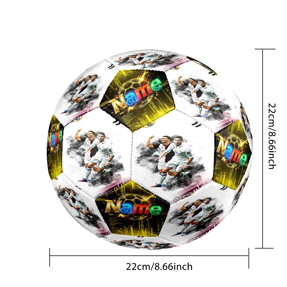 CR7 Ronaldo's Emotional Moments Customizable Name Size 5 Soccer Ball Machine-Stitched Indoor/Outdoor Universal Football Personalized Printing soccer