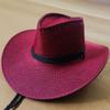 Linen Western Cowboy Hat Wide Brim Beach Sunscreen Cap Elegant Summer Sun Hat  Jazz Cowgirl